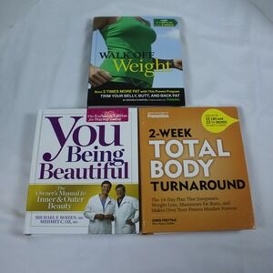 Lot‎ of 3 Health and Wellness Books Being Beautiful Walk Off Weight Total Body